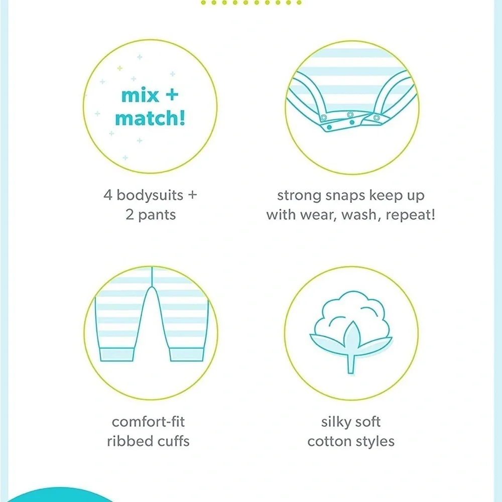 Simple Joys by Carter's Baby Girls' 6-Piece Bodysuits Short and Long Sleeve Set